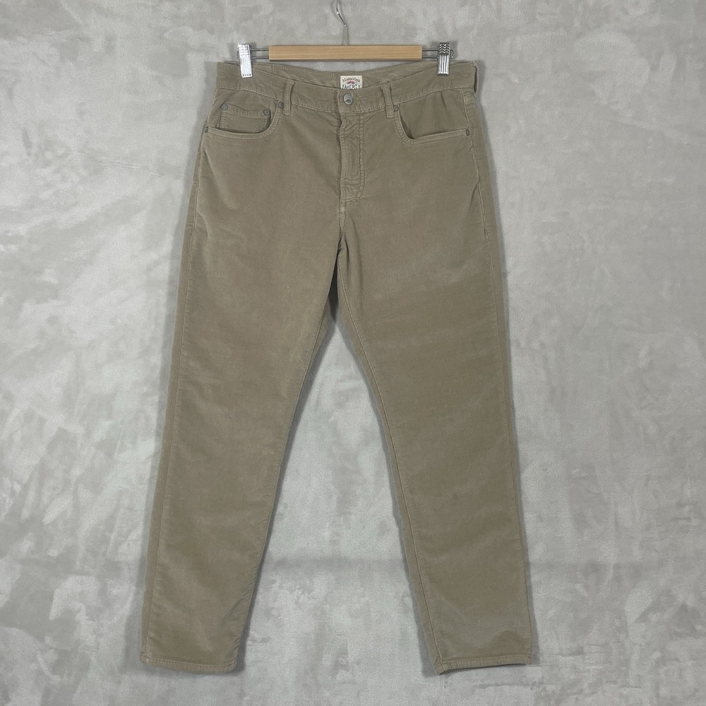 Faherty Stretch Corduroy Pants Mens 32x30 Tan Slim Straight 5-Pocket Chino